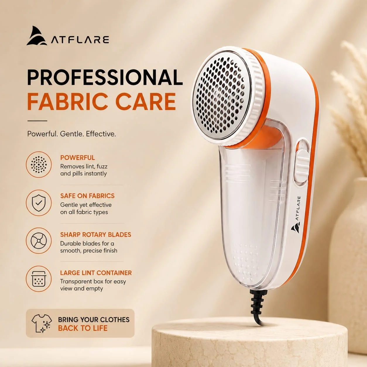ATFLARE Electric Fabric Lint Remover | Portable Fabric Shaver for Clothes, Sweaters, Blankets & Upholstery - view 9