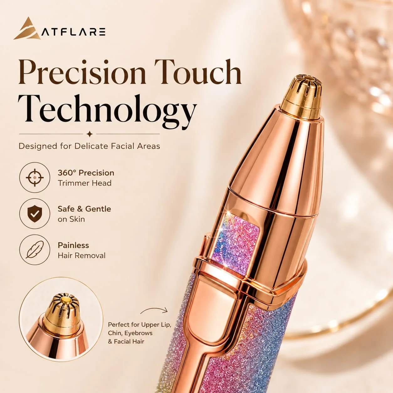 ATFLARE Premium Rechargeable Facial Hair Remover for Women - view 2