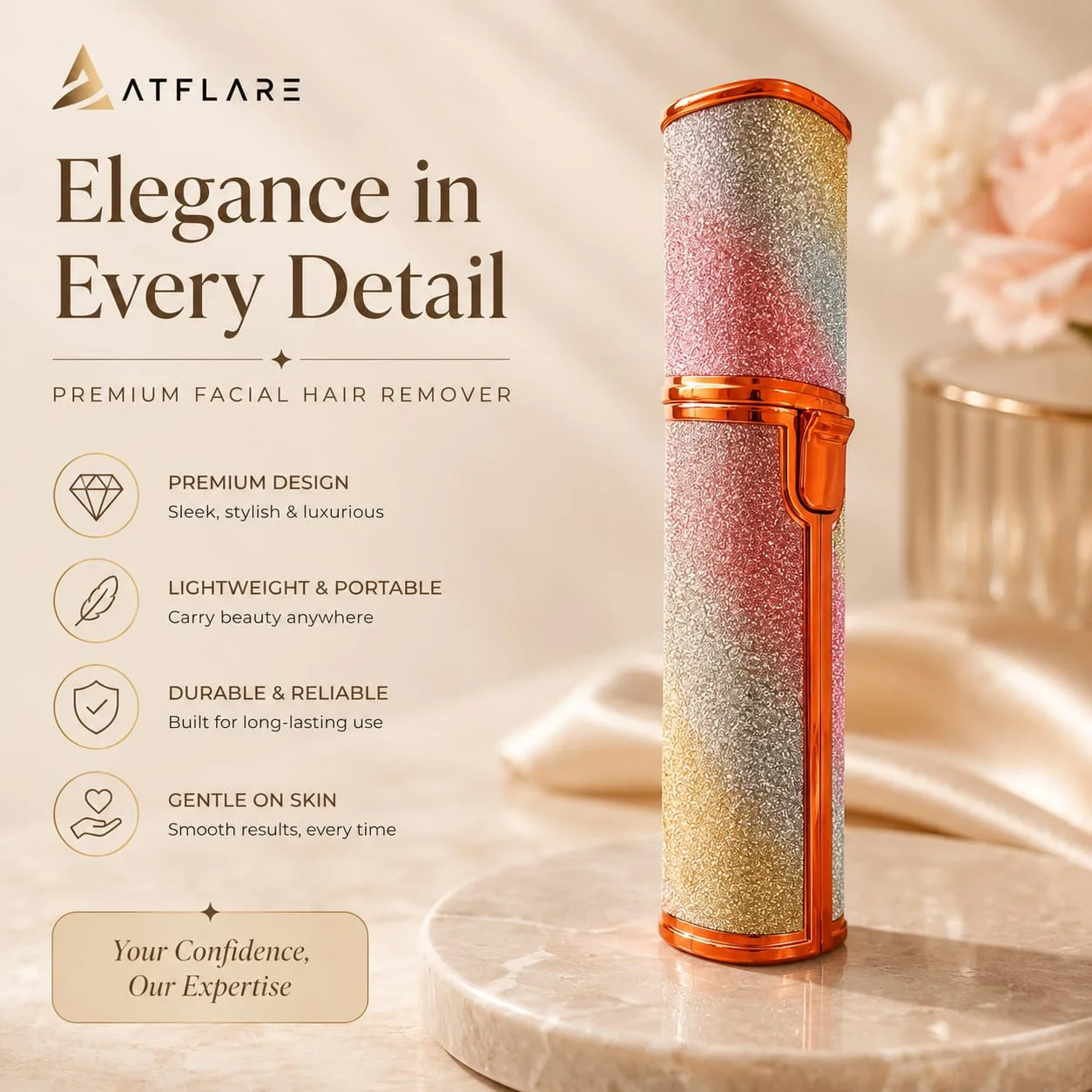ATFLARE Premium Rechargeable Facial Hair Remover for Women - view 11